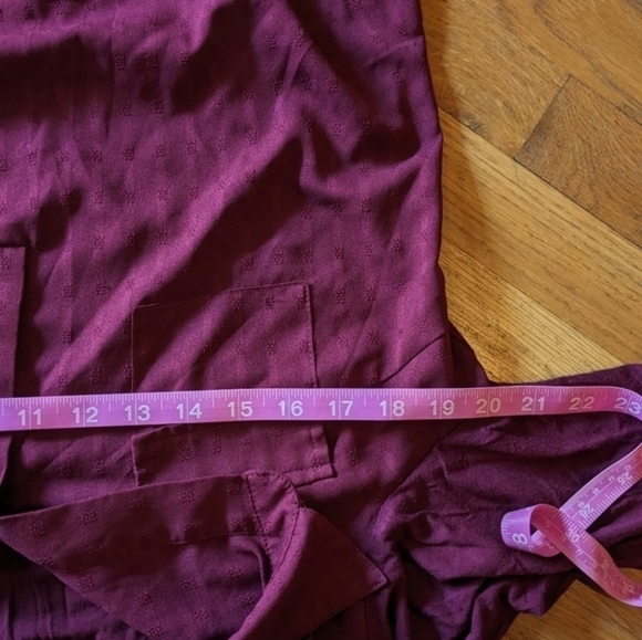 Skies are Blue XL Maroon Collared Tunic Shirt w/ Roll Up Sleeves‎ - Picture 8 of 10